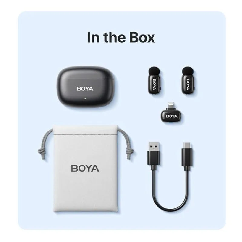 BOYA Mini 15 For iOS Dual Wireless Microphone With Charging Case