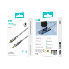 Buy BWOO 3.5mm Braided AUX Audio Cable Grey 1m from Vmart in Pakistan