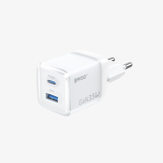 Buy BWOO 35W USB-C Dual ports GaN Charger from Vmart in Pakistan