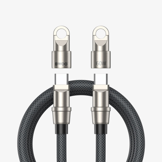Buy BWOO 60W 2 in 1 USB-C to USB-C Charging Cable with Lanyard 1.2m from Vmart in Pakistan