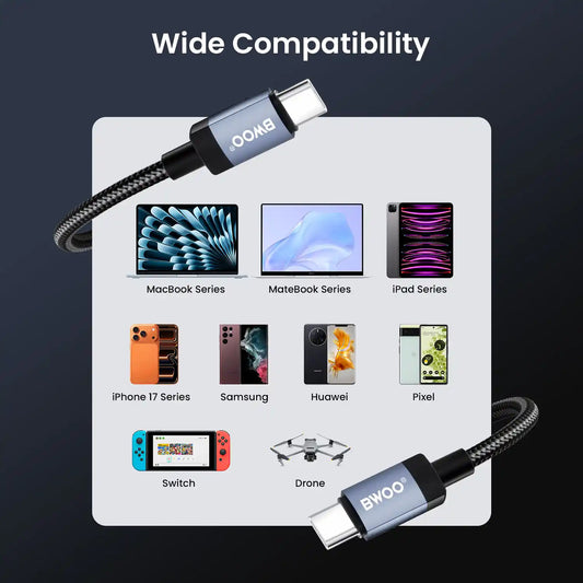 Buy BWOO 65W Fast Charging USB-C Cable 1m from Vmart in Pakistan