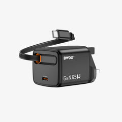 Buy BWOO 65W GaN Retractable Charger with Built-In USB-C Cable from Vmart in Pakistan