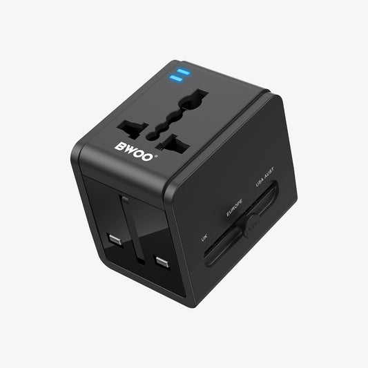 Buy BWOO Travel Adapter 15W 2 in 1 with Type-C+USB-A for EU UK AUS US from Vmart in Pakistan