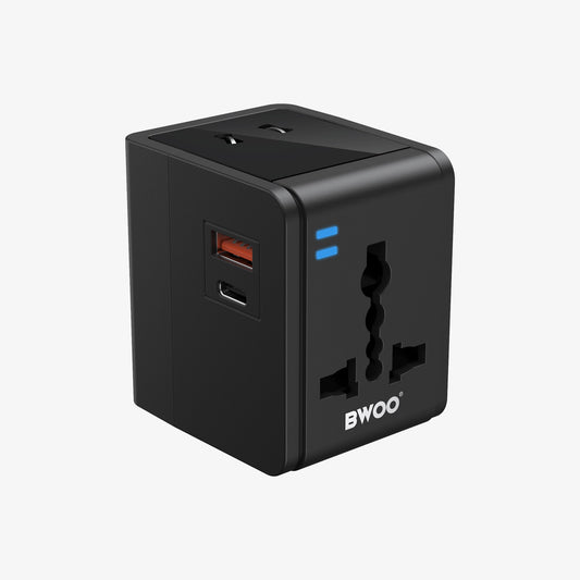 Buy BWOO Travel Adapter 15W 2 in 1 with Type-C+USB-A for EU UK AUS US from Vmart in Pakistan