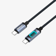 Buy BWOO USB-C to USB-C Fast Charging Cable with RGB Color Lights 65W 1m from Vmart in Pakistan