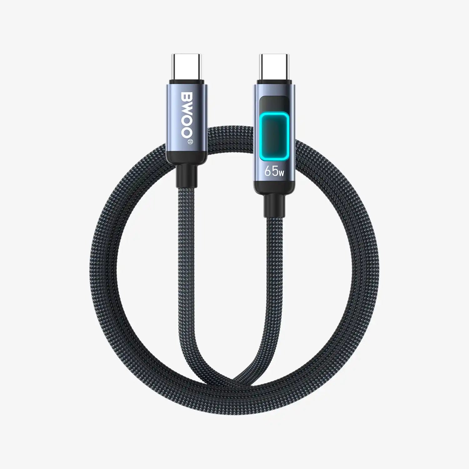 Buy BWOO USB-C to USB-C Fast Charging Cable with RGB Color Lights 65W 1m from Vmart in Pakistan