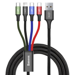 Baseus 4 in 1 USB to Lightning Dual Type C and Micro Charging Cable