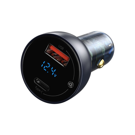 Buy Baseus 65W Digital Display QC+PPS Dual Quick Car Charger - Gray from Vmart in Pakistan