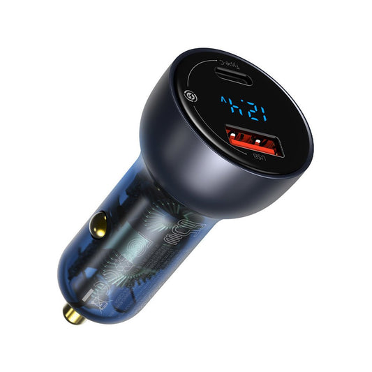 Buy Baseus 65W Digital Display QC+PPS Dual Quick Car Charger - Gray from Vmart in Pakistan