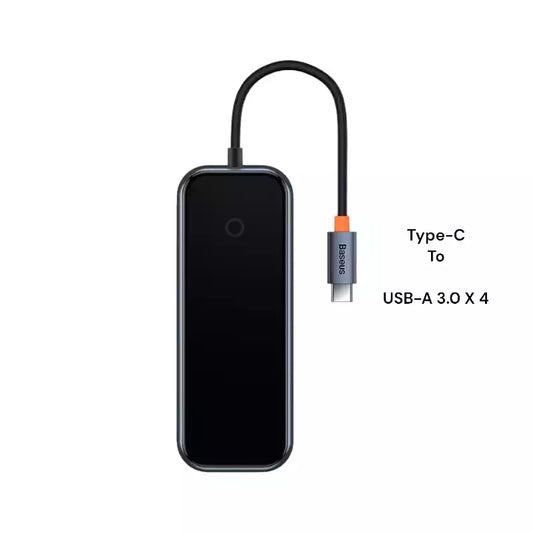 Buy Baseus AcmeJoy 4-Port Type-C Hub Adapter (Type-C to USB3.0*4) Dark Grey from Vmart in Pakistan