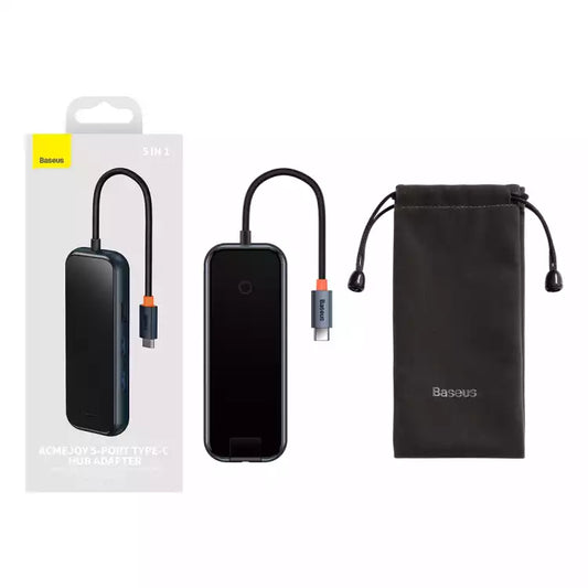 Buy Baseus AcmeJoy 5-Port Type-C Hub Adapter (Type-C to USB3.0*2+USB2.0*1+Type-C PD&amp;Data *1+RJ45*1) Dark Gray from Vmart in Pakistan