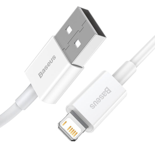 Buy Baseus Superior Fast Charging Data Cable USB to Lightning 2.4A 1.5m - White from Vmart in Pakistan