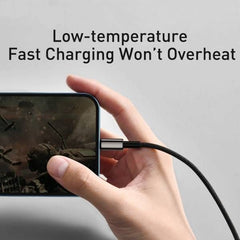 Buy Baseus Tungsten Gold 3 in 1 Fast Charging Data Cable USB to M+L+C 3.5A 1.5m - Black from Vmart in Pakistan