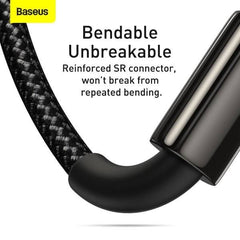 Buy Baseus Tungsten Gold 3 in 1 Fast Charging Data Cable USB to M+L+C 3.5A 1.5m - Black from Vmart in Pakistan
