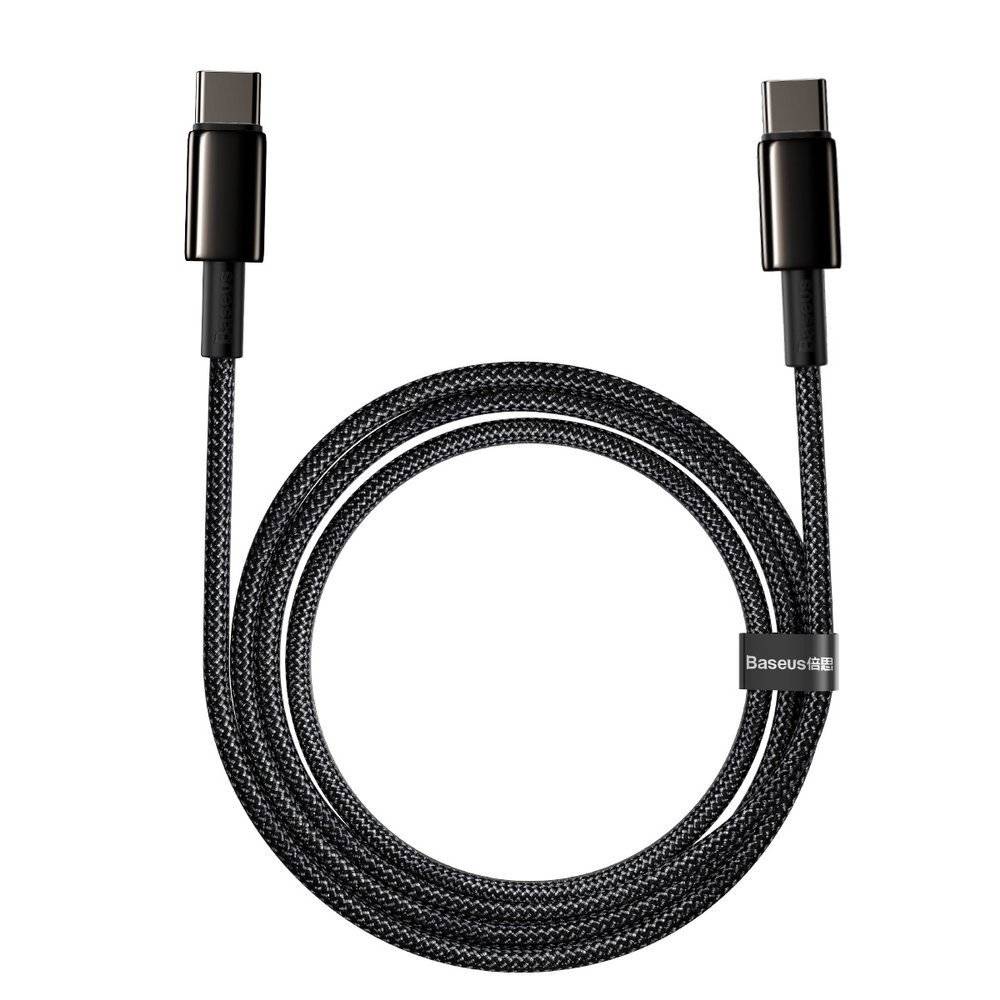 Baseus Tungsten Gold Type-C to Type-C Cable PD 2.0 100W 2m - Black