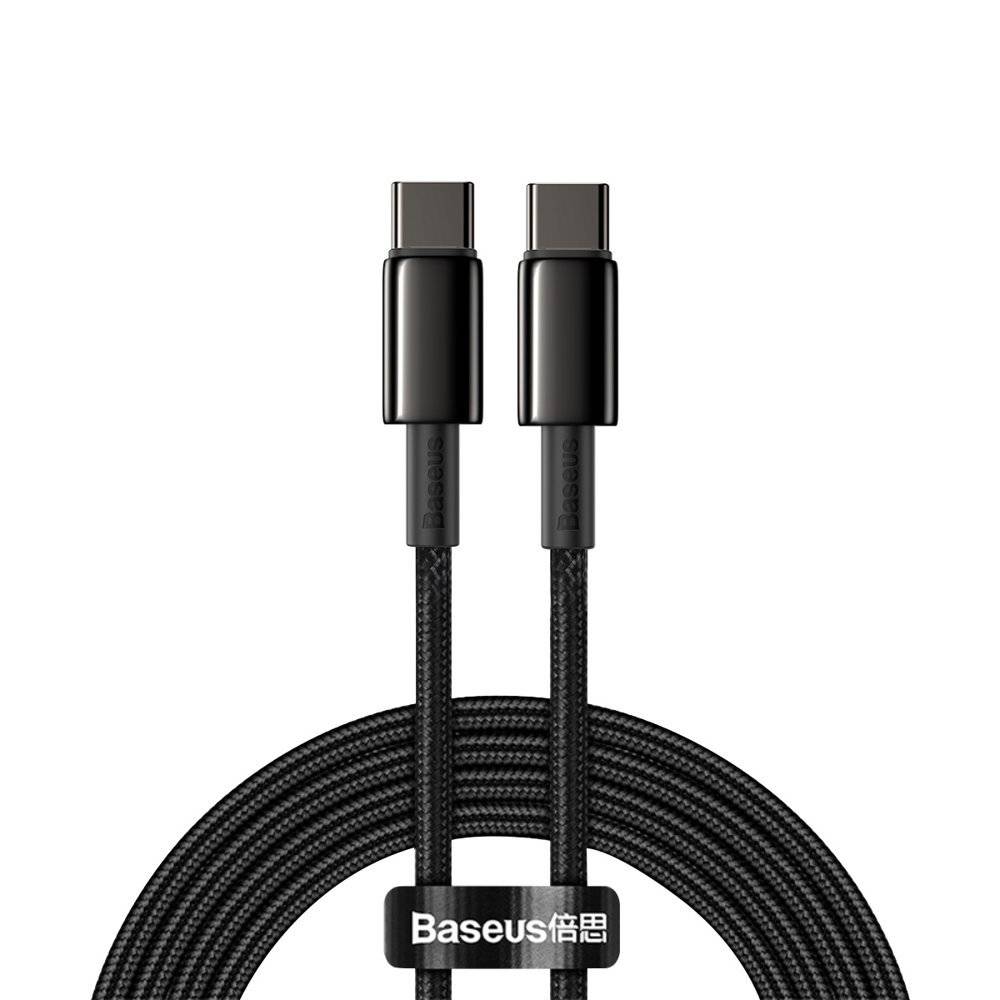 Baseus Tungsten Gold Type-C to Type-C Cable PD 2.0 100W 2m - Black