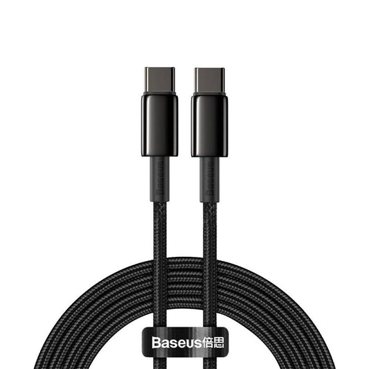 Buy Baseus Tungsten Gold Type-C to Type-C Cable PD 2.0 100W 2m Black from Vmart in Pakistan