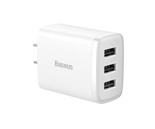 Buy Baseus Compact Charger 3USB 17W CN - White from Vmart in Pakistan