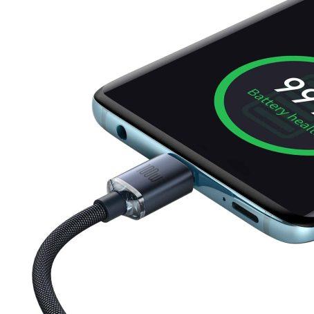 Buy Baseus Crystal Shine Series Fast Charging Data Cable Type-C to Type-C 100W 2m Black from Vmart in Pakistan