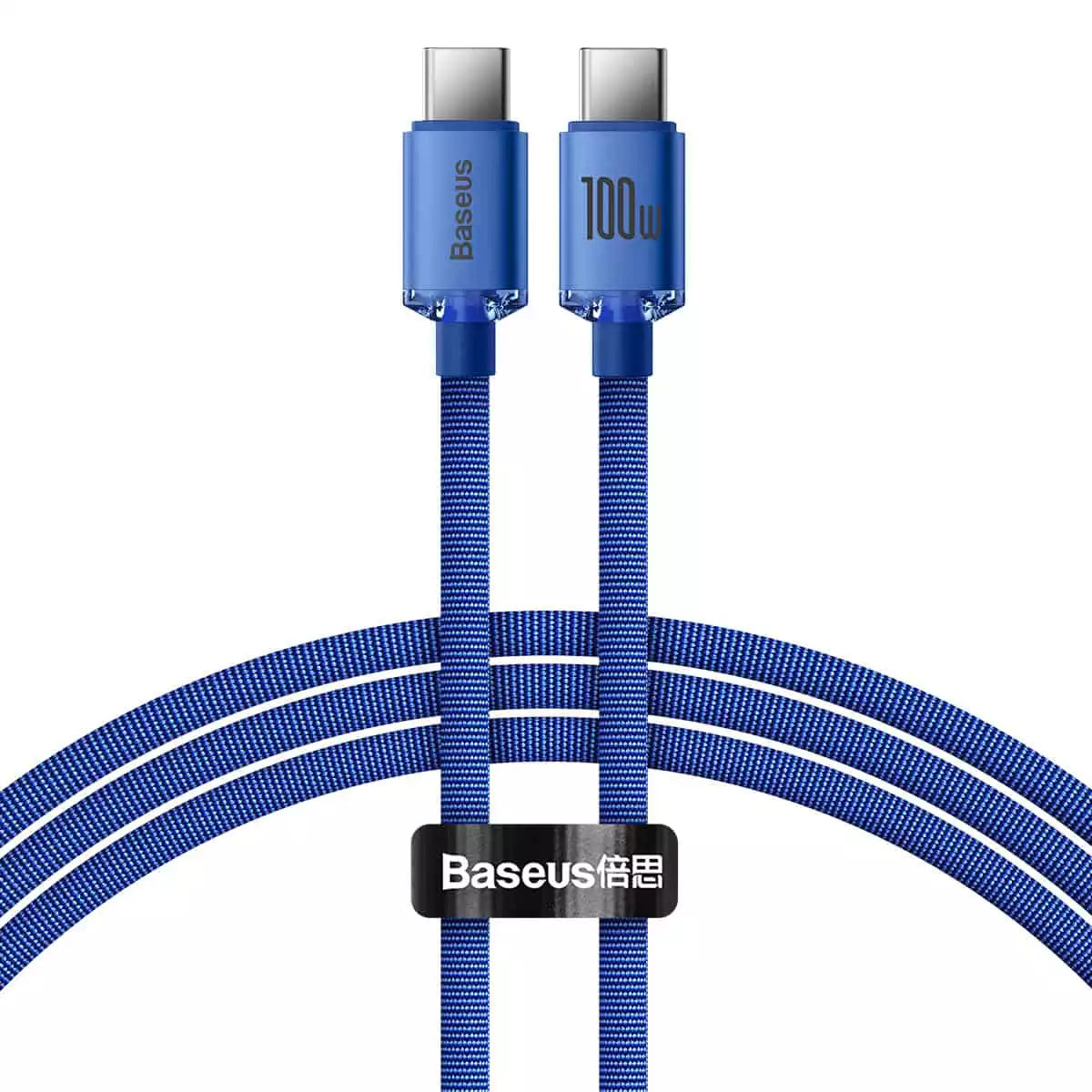 Baseus Crystal Shine Series Fast Charging Data Cable Type-C to Type-C 100W 1.2m Blue