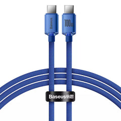 Baseus Crystal Shine Series Fast Charging Data Cable Type-C to Type-C 100W 2m Blue