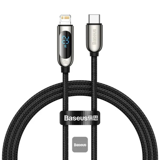 Buy Baseus Display Fast Charging Data Cable Type-C to IP 20W 2m Black from Vmart in Pakistan