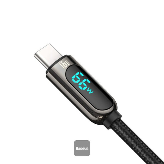 Buy Baseus Display Fast Charging Data Cable USB to Type-C 66W 1m Black from Vmart in Pakistan