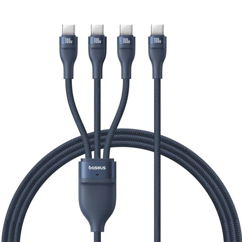 Baseus Flash Series 3 One-for-three Fast Charging Cable Type-C to C+C+C 100W 1.5m Blue