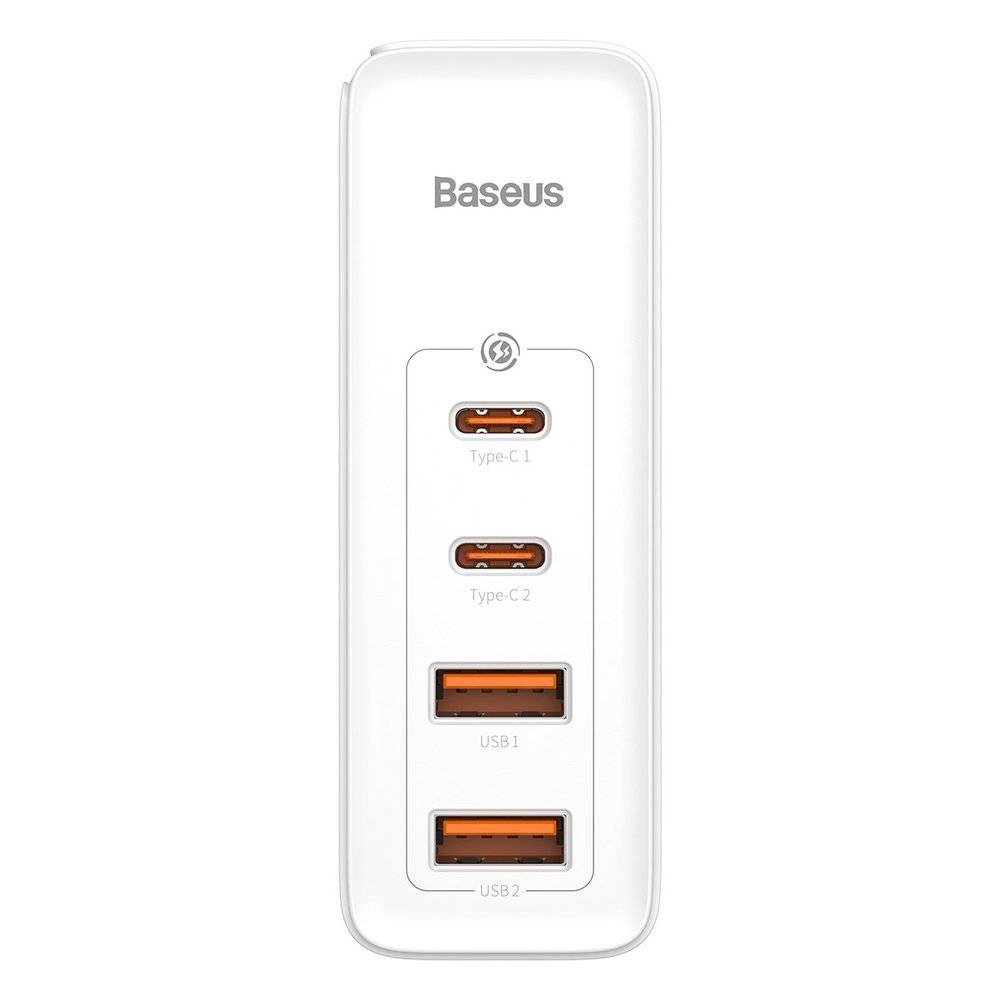 Baseus GaN2 Pro 100W 2 x USB + 2 x Type-C Ports Quick Charger with Type-C Cable - White