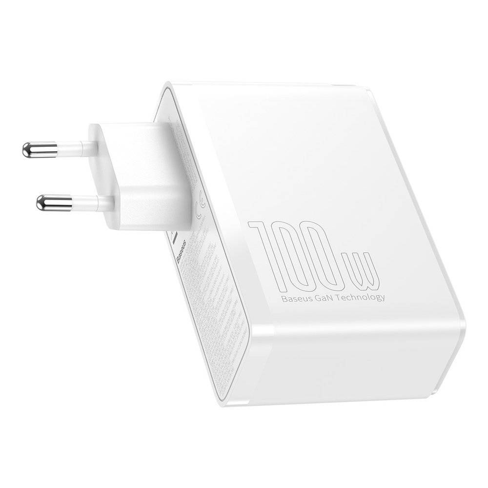 Baseus GaN2 Pro 100W 2 x USB + 2 x Type-C Ports Quick Charger with Type-C Cable - White