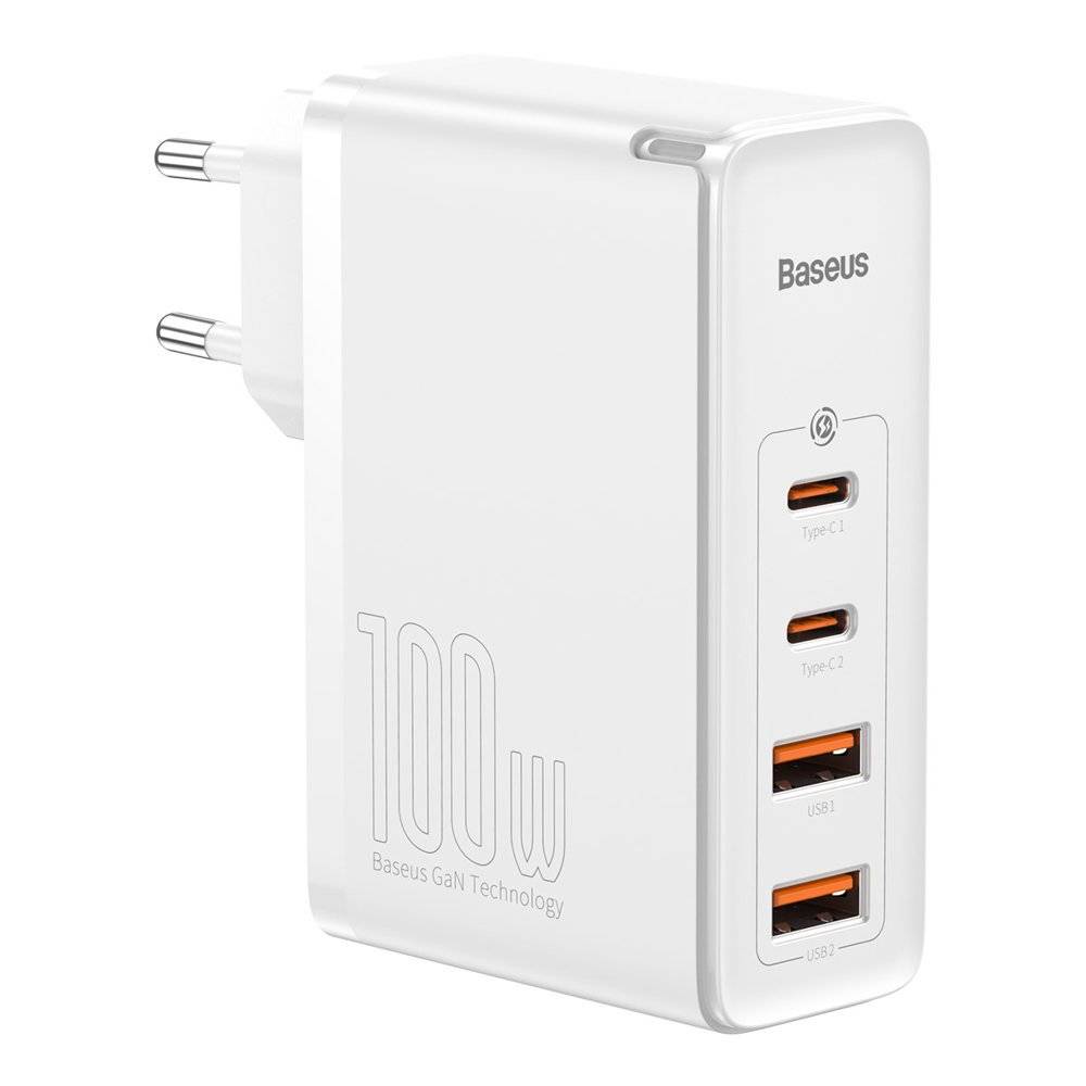 Baseus GaN2 Pro 100W 2 x USB + 2 x Type-C Ports Quick Charger with Type-C Cable - White