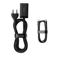 Baseus GaN3 Pro Desktop Fast Charger 2C+2U 65W EU Black (Include: Baseus Xiaobai series fast charging Cable Type-C to Type-C 100W (20V/5A) 1m Black)