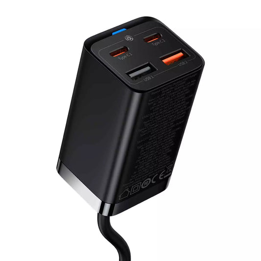 Buy Baseus GaN3 Pro Desktop Fast Charger 2C+2U 65W EU Black (Include: Baseus Xiaobai series fast charging Cable Type-C to Type-C 100W (20V/5A) 1m Black) from Vmart in Pakistan