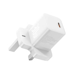 Baseus GaN5 30W Type-C Mini Fast Charger UK Plug White