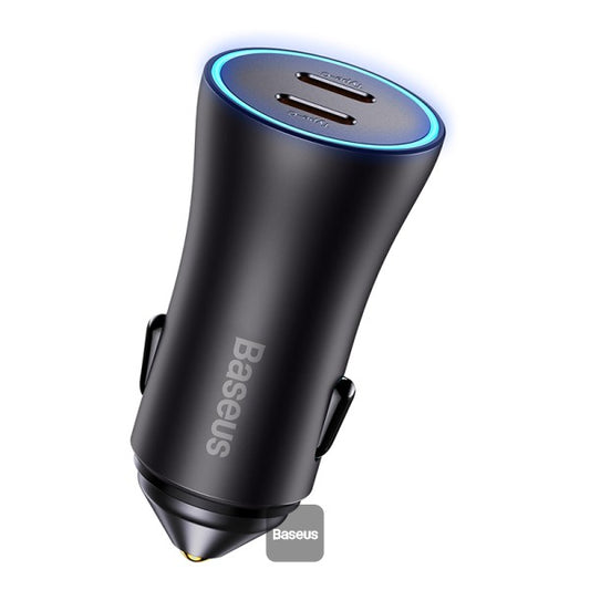 Buy Baseus Golden Contactor Pro Dual USB-C 40W Car Charger Gray from Vmart in Pakistan