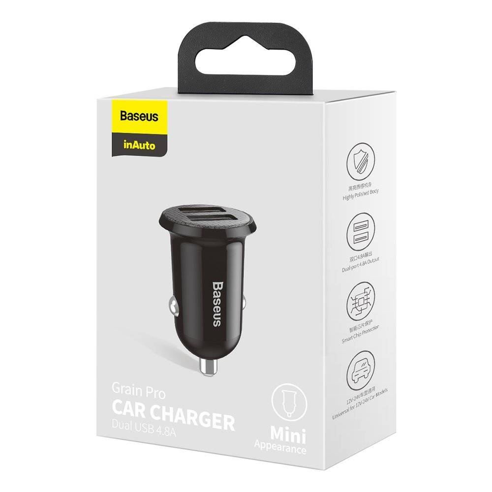 Baseus Grain Pro 4.8A Car Charger with Dual USB