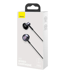 Baseus H19 Encok 3.5mm Wired Earphone - Black