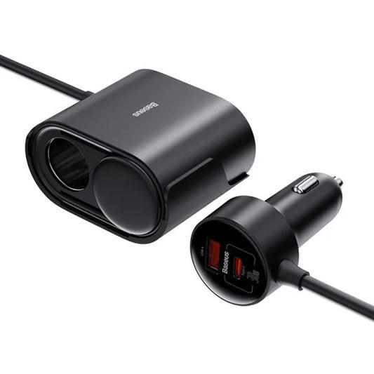 Buy Baseus High Efficiency Pro 1-for-2 Car Cigarette Lighter 30W from Vmart in Pakistan