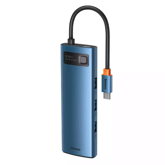 Buy Baseus Metal Gleam 8-in-1 Type-C Hub Docking Station Blue from Vmart in Pakistan