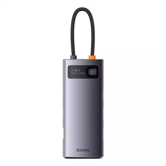 Buy Baseus Metal Gleam Series 7-in-1 Multifunctional Type-C Hub Docking Station Gray (Type-C to HDMI*1+USB3.0 * 3+PD*1+VGA*1+RJ45*1) from Vmart in Pakistan