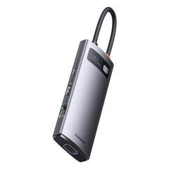 Buy Baseus Metal Gleam Series 7-in-1 Multifunctional Type-C Hub Docking Station Gray (Type-C to HDMI*1+USB3.0 * 3+PD*1+VGA*1+RJ45*1) from Vmart in Pakistan