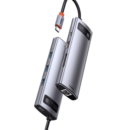 Buy Baseus Metal Gleam Series 8 in 1 Multifunctional Type-C Hub Docking Station - Grey from Vmart in Pakistan