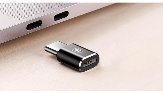 Buy Baseus Micro Female To Type-C Male Adapter Converter - Black from Vmart in Pakistan