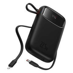 Baseus Qpow 2 Dual Cable Digital Display Fast Charge Power Bank 20000mAh 22.5W Black