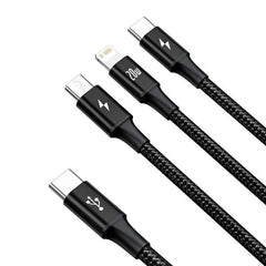 Baseus Rapid Series 3-in-1 Fast Charging Data Cable Type-C to Micro+iPhone+Type-C PD 20W 1.5m