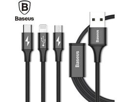 Baseus Rapid Series USB 3 in 1 Cable For IP+Micro+Type C - 1.2m