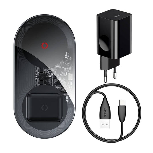 Buy Baseus Simple 24W Turbo Edition 2 in 1 Wireless Qi Charger with 12V Charger from Vmart in Pakistan