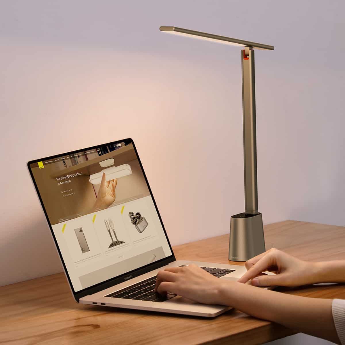 Baseus Smart Eye Series Rechargeable Folding Reading Desk Lamp Gray