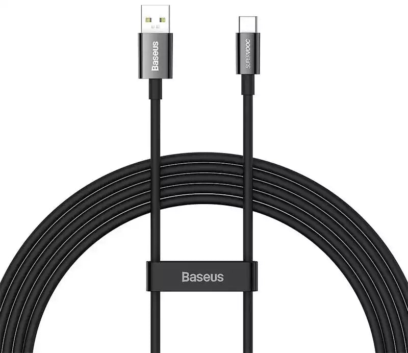 Buy Baseus Superior Series (SUPERVOOC) Fast Charging Data Cable USB to Type-C 65W 1m Black from Vmart in Pakistan