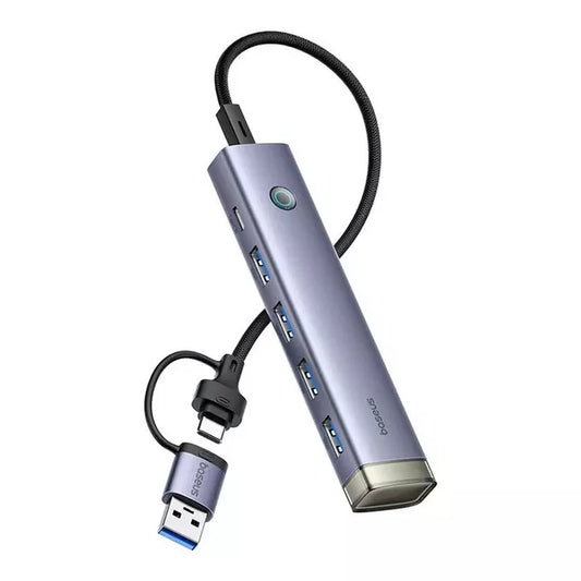 Buy Baseus UltraJoy 4 in 1 Hub Air USB-A&amp;USB-C to 4xUSB3.0+USB-C Gray from Vmart in Pakistan